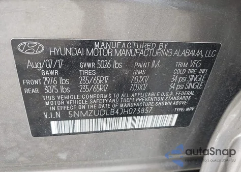 2018 Hyundai Santa Fe Sport 2.4L from USA, damaged, VIN 5NMZUDLB4JH073857